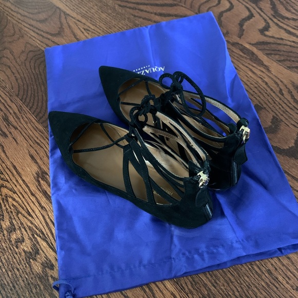 AQUAZZURA - BELGRAVIA lace-up flats - Picture 3 of 6